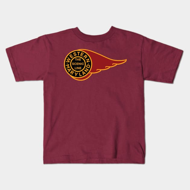 Western Maryland Railway Kids T-Shirt by MindsparkCreative